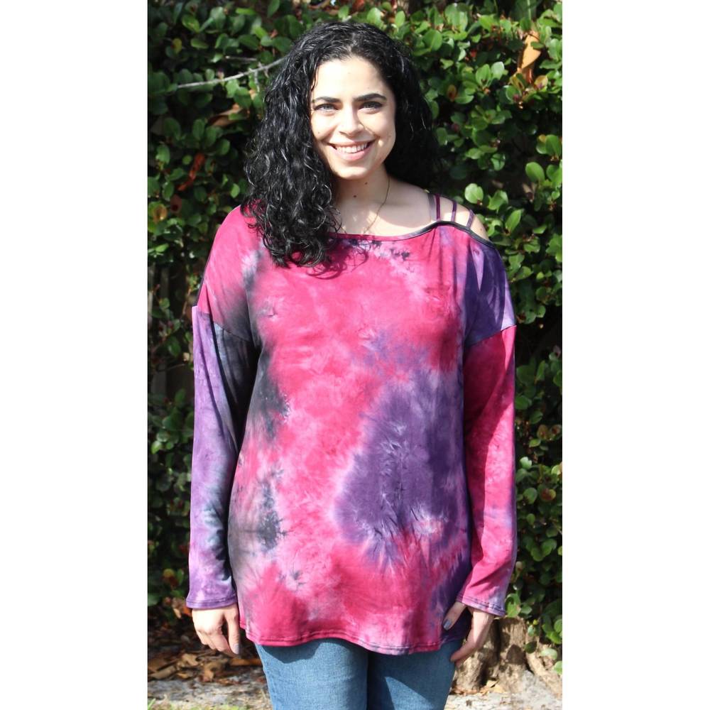 NEW BLUMIN tie dye strappy top - plus in purple